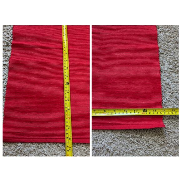 4 NWT Threshold Placemat Machine Washable 14X19in Cotton Red Metallic Christmas - Picture 7 of 7